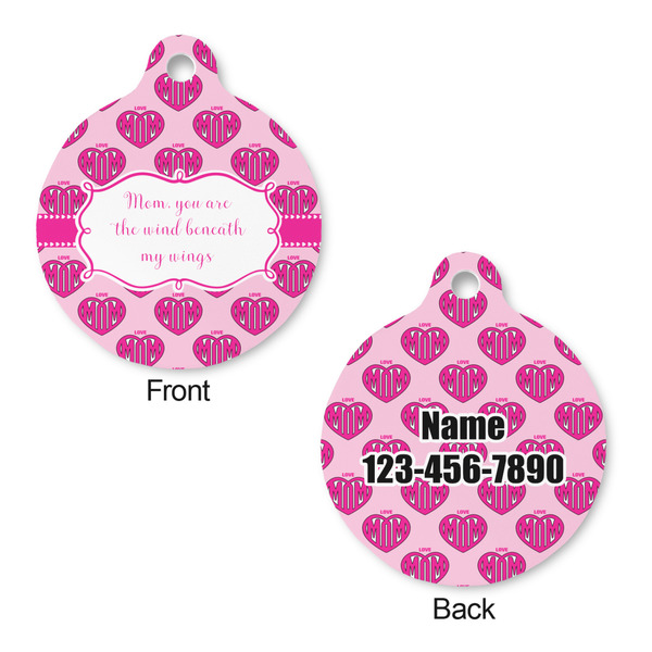 Love You Mom Round Pet Tag - Front & Back
