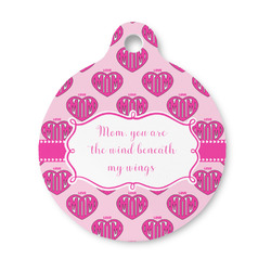 Love You Mom Round Pet ID Tag - Small