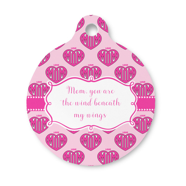 Custom Love You Mom Round Pet ID Tag - Small