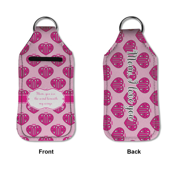 Love You Mom Sanitizer Holder Keychain - Large APPROVAL (Flat)