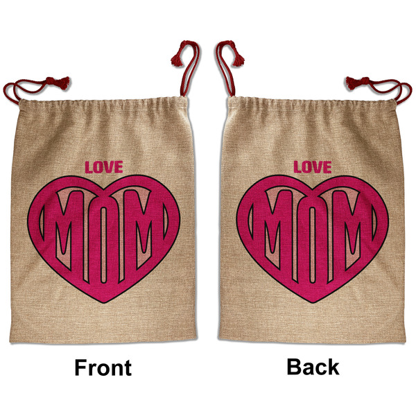 Love You Mom Santa Bag - Front and Back