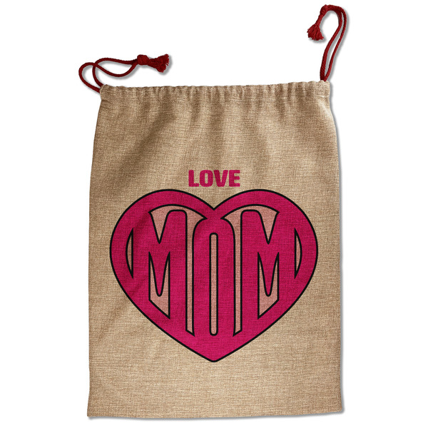 Love You Mom Santa Bag - Front
