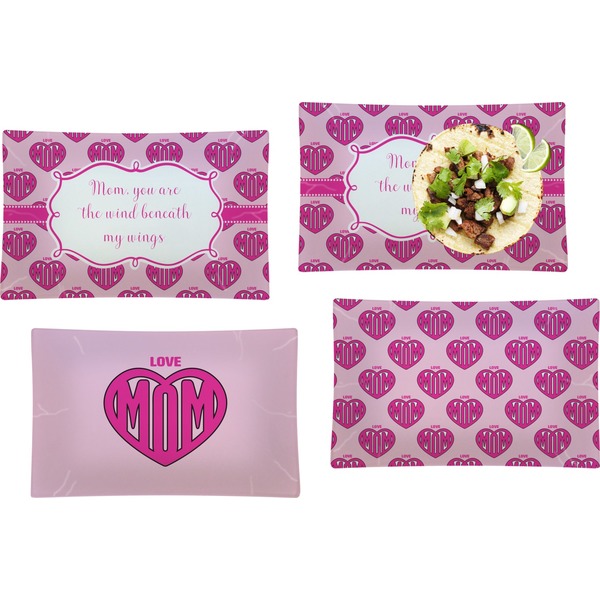 Love You Mom Set of Rectangular Dinner Plates