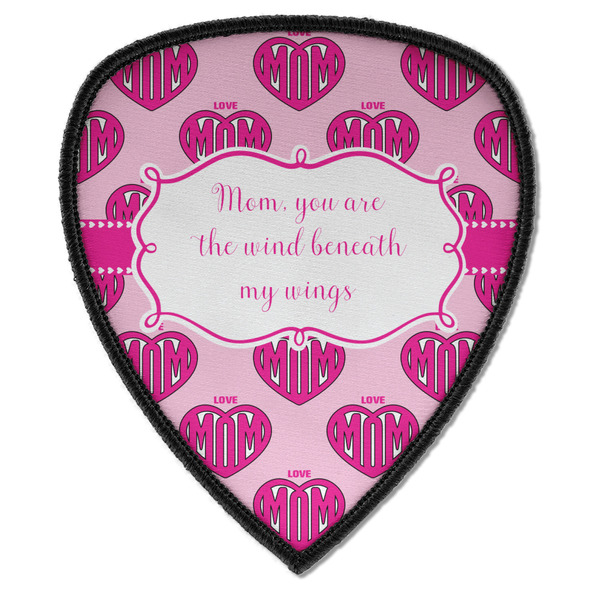 Custom Love You Mom Iron on Shield Patch A