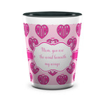 Love You Mom Ceramic Shot Glass - 1.5 oz - Two Tone - Set of 4