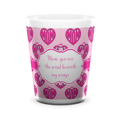 Love You Mom Ceramic Shot Glass - 1.5 oz - White - Set of 4