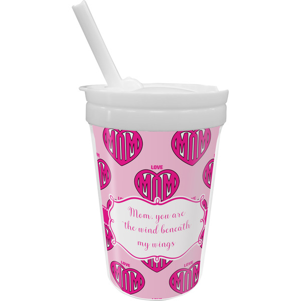 Custom Love You Mom Sippy Cup with Straw