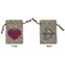 Love You Mom Small Burlap Gift Bag - Front and Back