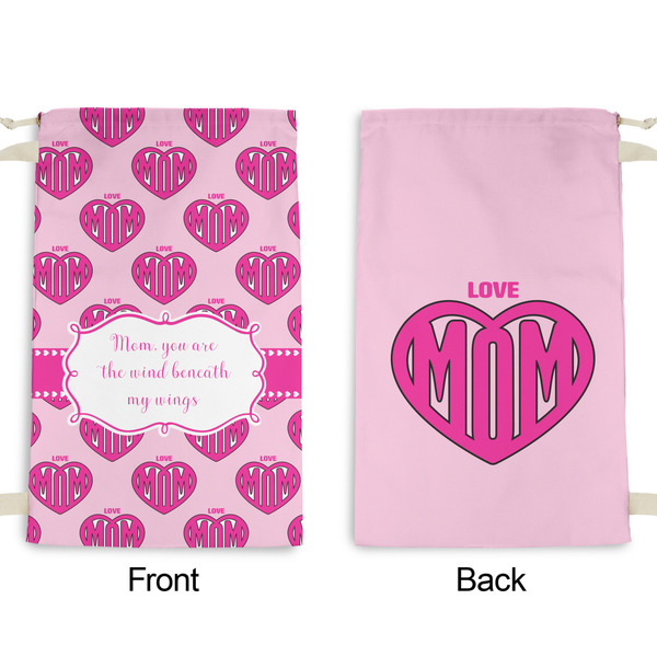 Love You Mom Small Laundry Bag - Front & Back View