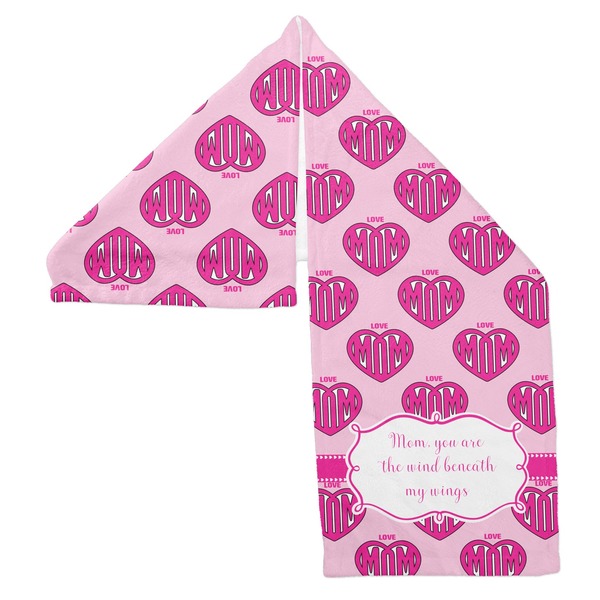 Love You Mom Sports Towel Folded - Both Sides Showing