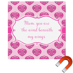 Love You Mom Square Car Magnet - 6"