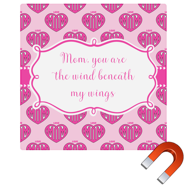 Custom Love You Mom Square Car Magnet - 10"