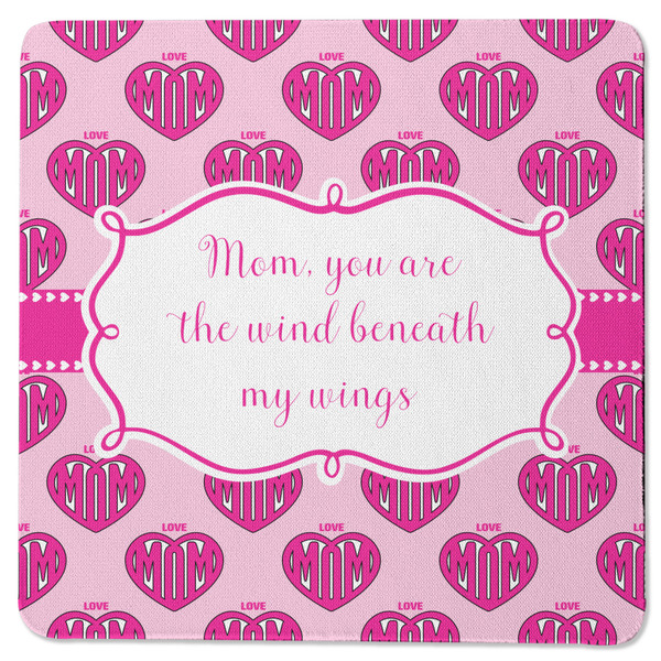 Custom Love You Mom Square Rubber Backed Coaster