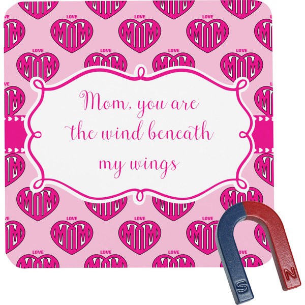 Custom Love You Mom Square Fridge Magnet