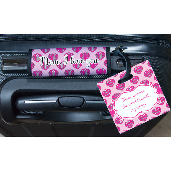 Love You Mom Square Luggage Tag & Handle Wrap - In Context