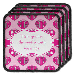 Love You Mom Iron On Square Patches - Set of 4