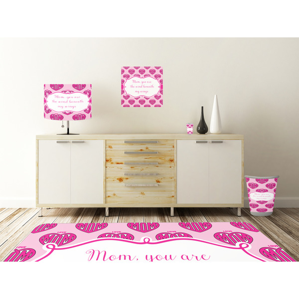 Love You Mom Square Wall Decal Wooden Desk