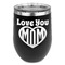 Love You Mom Stainless Wine Tumblers - Black - Single Sided - Front