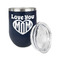 Love You Mom Stainless Wine Tumblers - Navy - Single Sided - Alt View