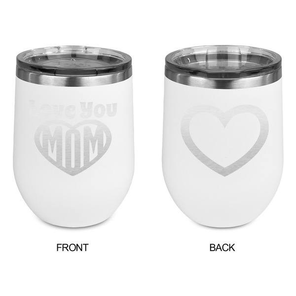 Love You Mom Stainless Wine Tumblers - White - Double Sided - Approval