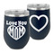 Love You Mom Steel Wine Tumbler - Blue - Front and Back