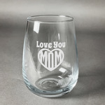 Love You Mom Stemless Wine Glass - Engraved