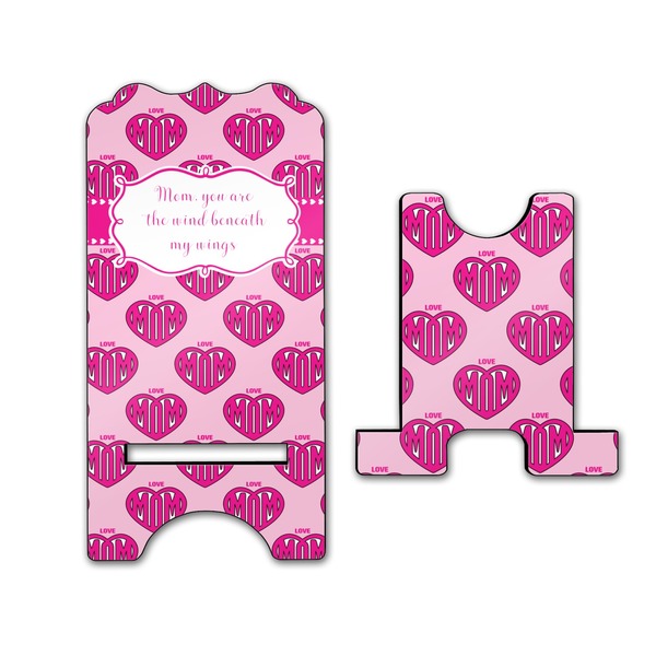 Love You Mom Stylized Phone Stand - Front & Back - Large