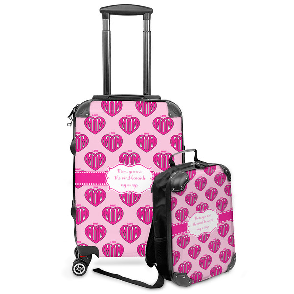 Custom Love You Mom Kids 2-Piece Luggage Set - Suitcase & Backpack