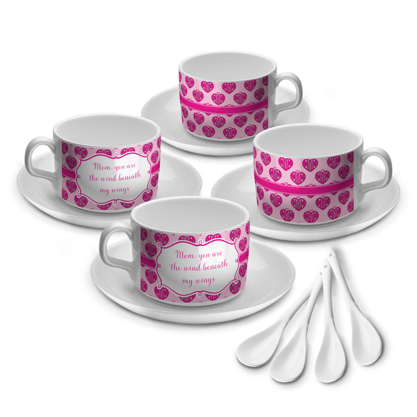 Custom Love You Mom Tea Cup - Set of 4