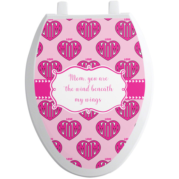 Custom Love You Mom Toilet Seat Decal - Elongated