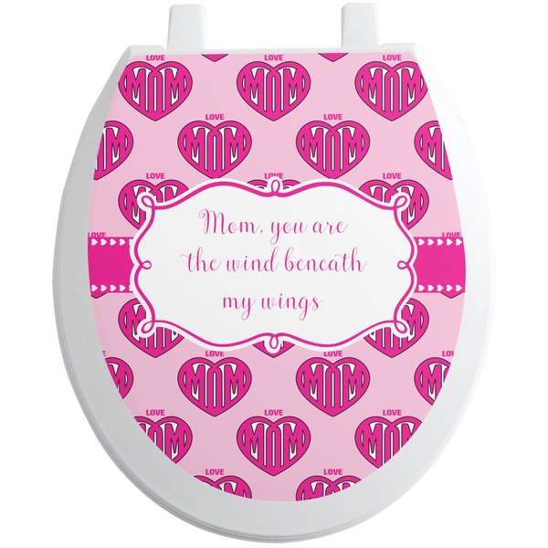 Custom Love You Mom Toilet Seat Decal - Round