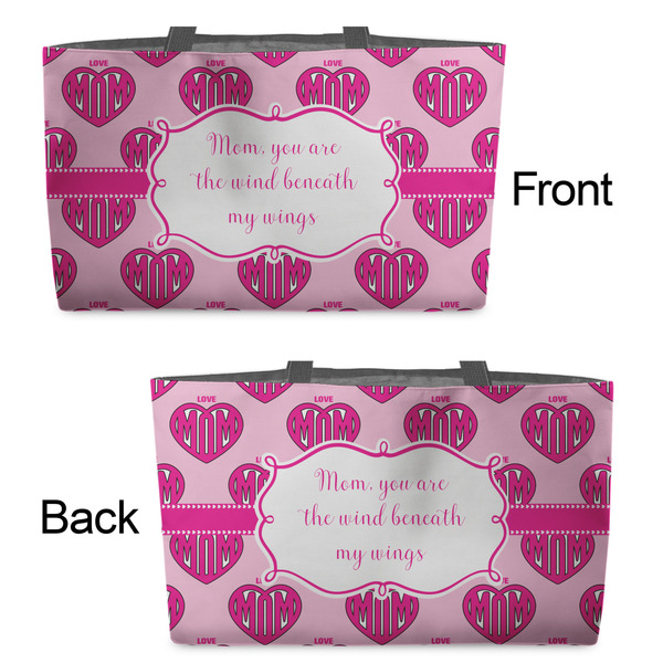 Love You Mom Tote w/Black Handles - Front & Back Views