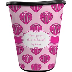 Love You Mom Waste Basket - Double Sided (Black)