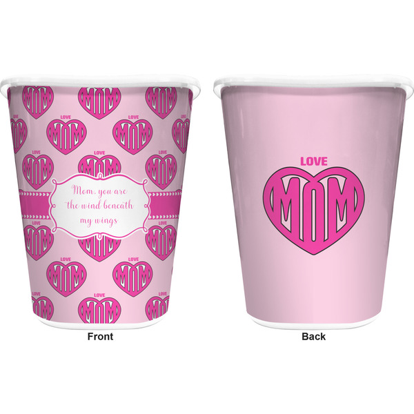 Love You Mom Trash Can White - Front and Back - Apvl