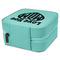Love You Mom Travel Jewelry Boxes - Leather - Teal - View from Rear