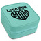 Love You Mom Travel Jewelry Boxes - Leatherette - Teal - Angled View
