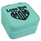 Love You Mom Travel Jewelry Box - Teal Leather