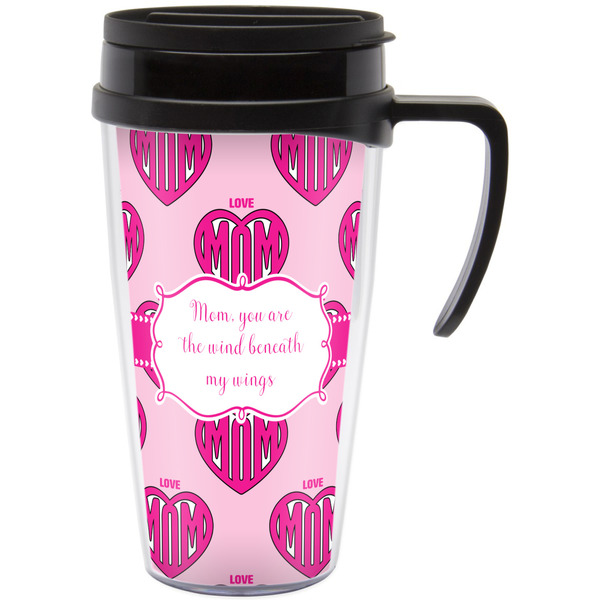 Custom Love You Mom Acrylic Travel Mug with Handle