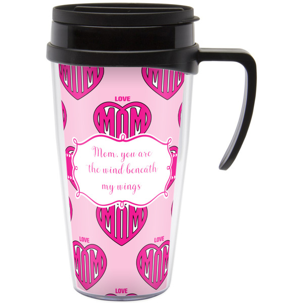 Custom Love You Mom Acrylic Travel Mug with Handle