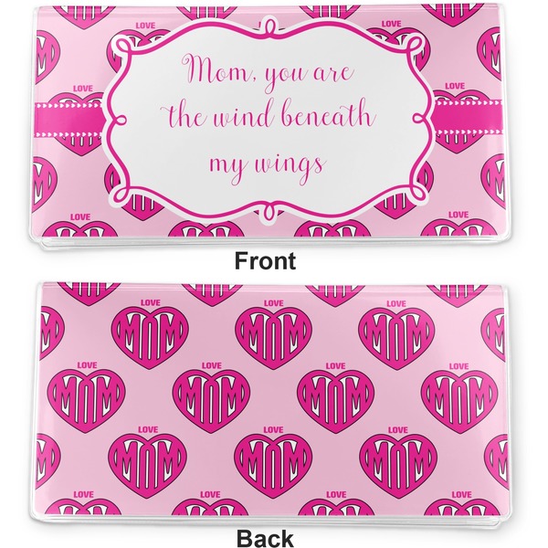 Love You Mom Vinyl Check Book Cover - Front and Back