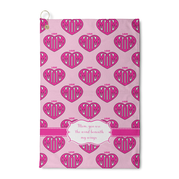 Custom Love You Mom Waffle Weave Golf Towel