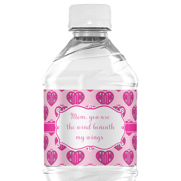 Custom Love You Mom Water Bottle Labels - Custom Sized