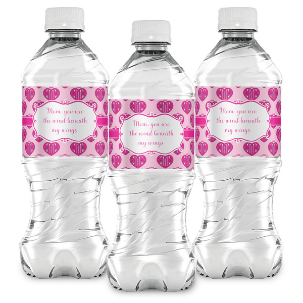 Love You Mom Water Bottle Labels - Front View