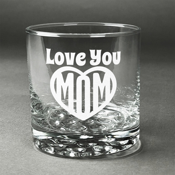 Custom Love You Mom Whiskey Glass - Engraved