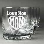 Love You Mom Whiskey Glasses (Set of 4)