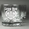 Love You Mom Whiskey Glasses Set of 4 - Engraved Front