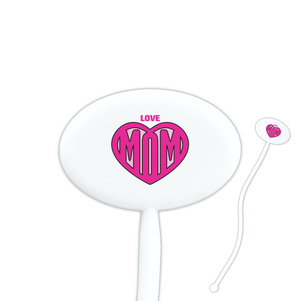 Custom Love You Mom Oval Plastic Stir Sticks