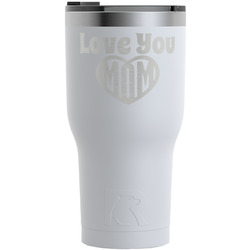 Love You Mom RTIC Tumbler - White - Engraved Front