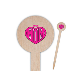 Love You Mom Round Wooden Food Picks