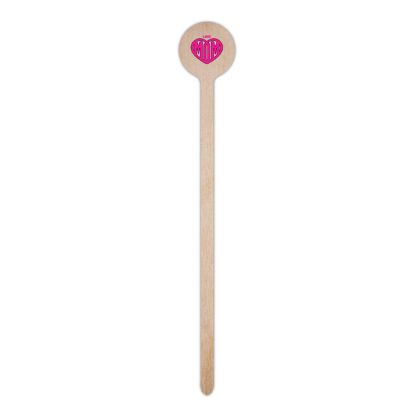 Love You Mom Wooden 6" Stir Stick - Round - Single Stick